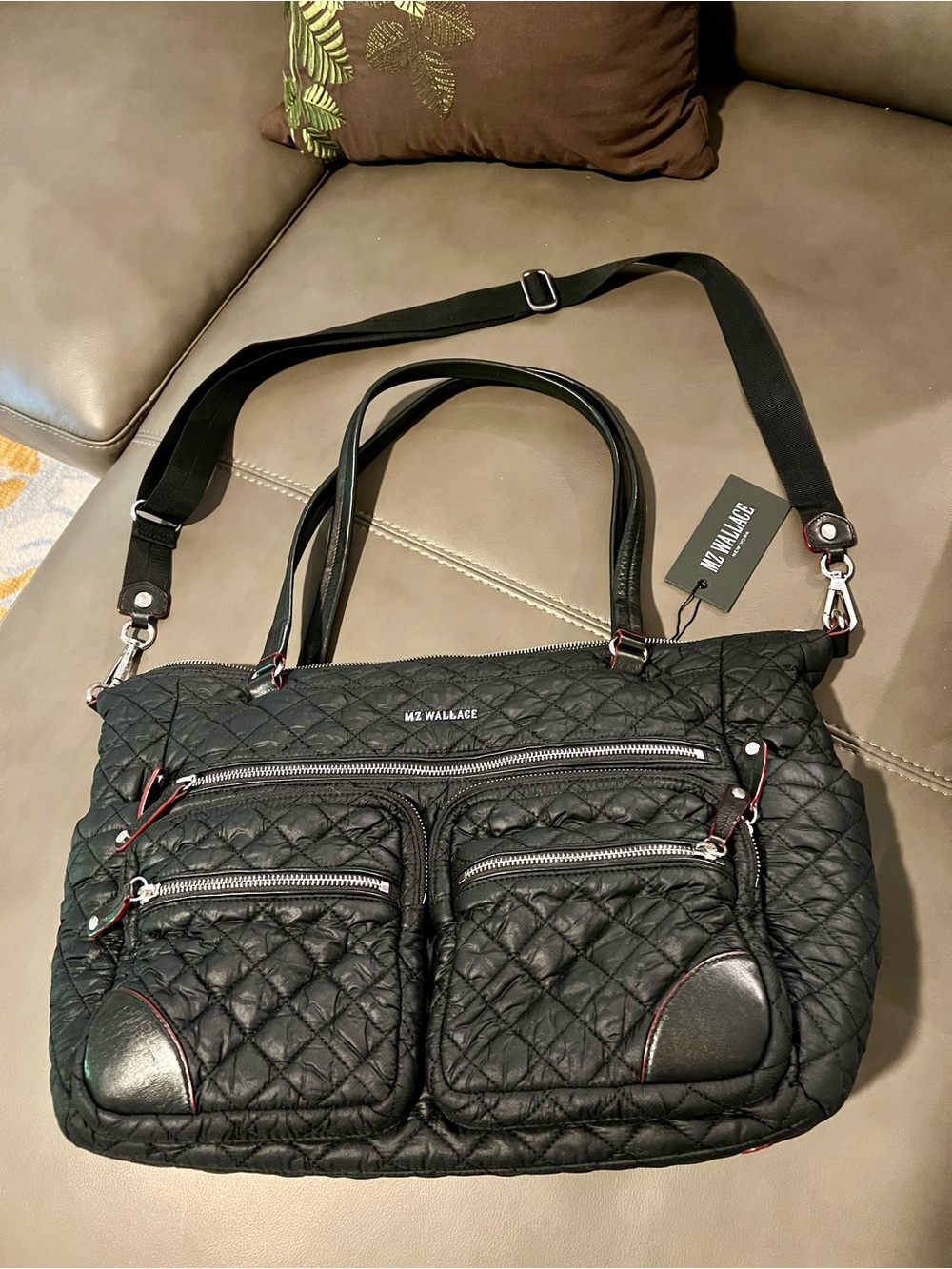 MZ Wallace Black Crosby Traveler Duffel Bag Excellent - fits 15 in Computer
